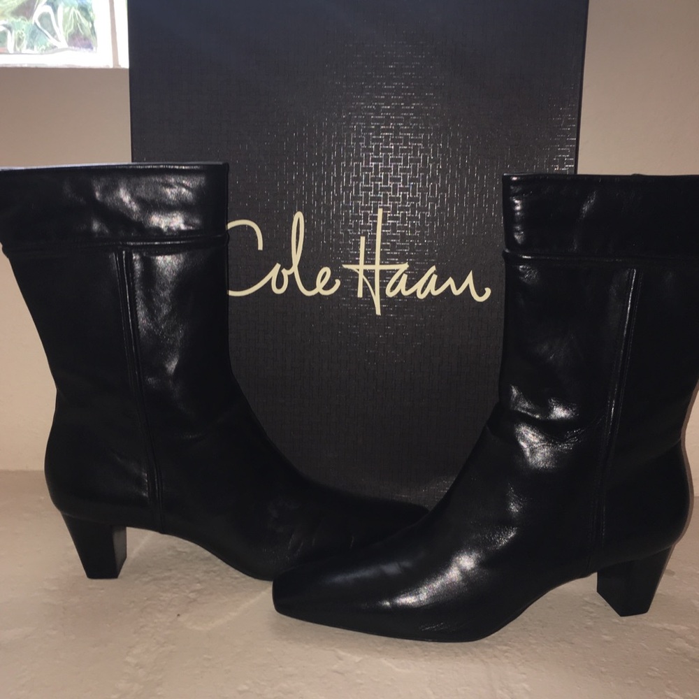 Cole Haan Janna Short Boot Black Napa